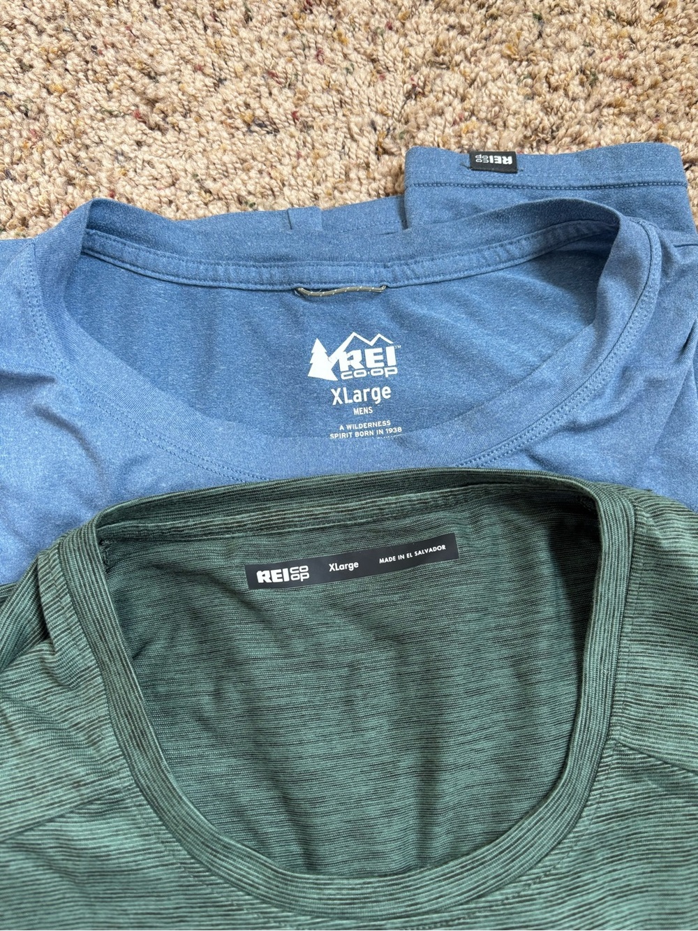 Men's REI Short Sleeve T-Shirts - Blue / Green